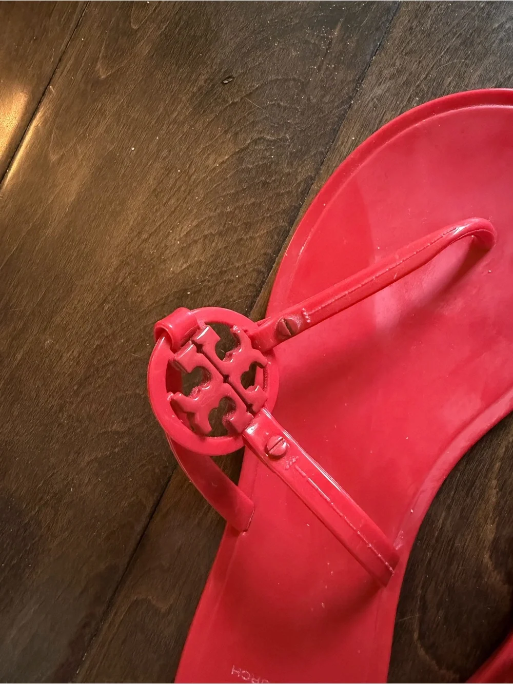 Tory Burch Bright Red Jelly Miller Thong Sandals